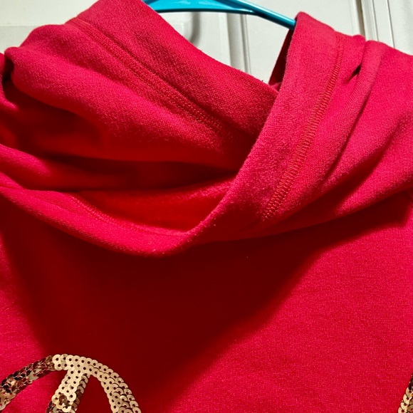 Pink VS sweatshirt/ pullover with gold sequins and hoodie - Picture 8 of 11
